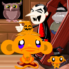 Chú khỉ buồn đón halloween